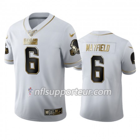 Maillot Homme Cleveland Browns Baker Mayfield 6 Nike Blanc Golden Edition 100th